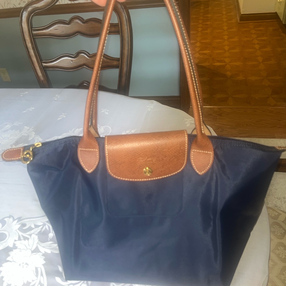 Longchamp Medium Le pliage Navy Tote